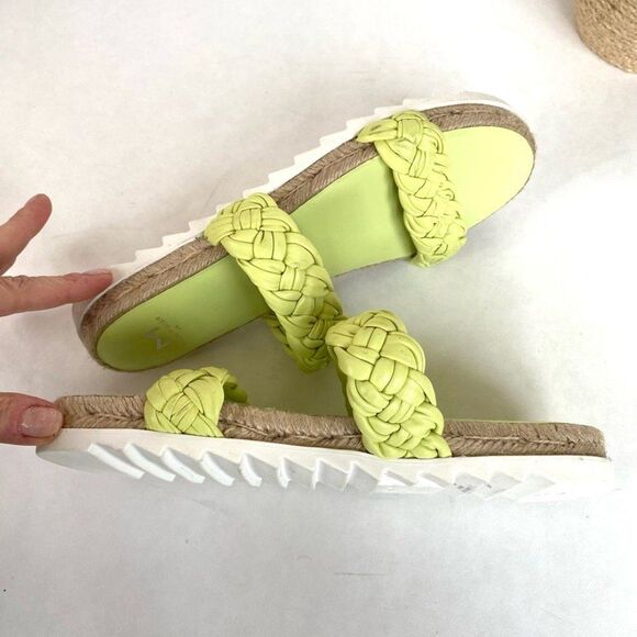 Marc Fisher Jaimee Lime Leather Slides Citron 7.5 - Picture 7 of 9